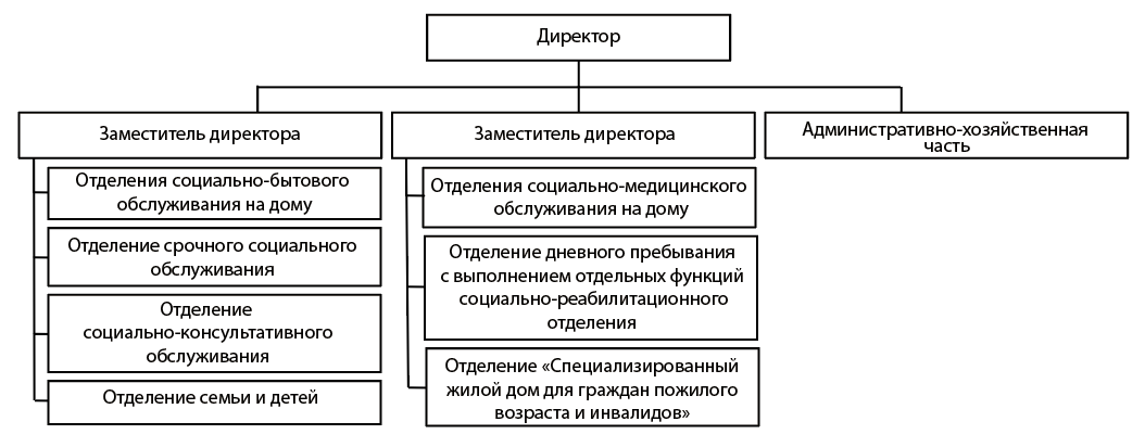 Структура ГБУ &laquo;Комплексный центр социального обслуживания населения Краснобаковского района&raquo;